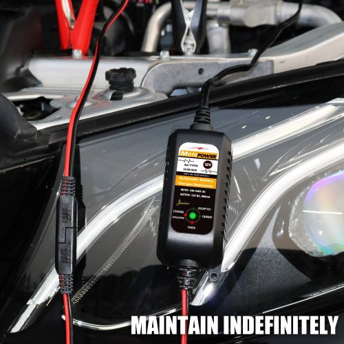  MOTOPOWER MP00205A 12V 800mA Fully Automatic Battery Charger/Maintainer - Rescue and Recover Batteries