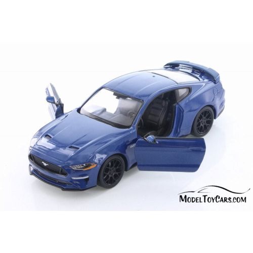  2018 Ford Mustang GT 5.0 Blue with Black Wheels 124 Diecast Model Car by Motormax