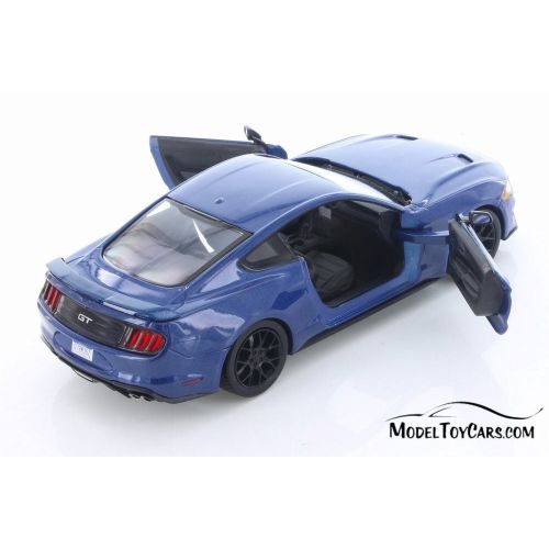  2018 Ford Mustang GT 5.0 Blue with Black Wheels 124 Diecast Model Car by Motormax