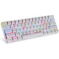 Motospeed Wired/Wireless 3.0 Mechanical Keyboard 60% Compact 61 Keys RGB Backlit Type-C Gaming/Office Keyboard for PC/Mac/Linux/iPad/iPhone/Smartphone/Laptop Blue Switch