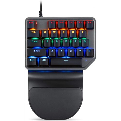  Motospeed One-Handed Mechanical Mini Gaming Keypad 27 Keys, 9 LED Backlit USB Wired Mechanical Gaming Keyboard for Pro Keyboard Computer/PC/Desktop/Laptop