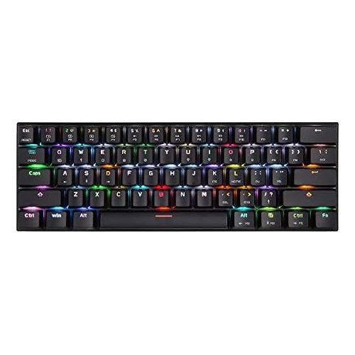  Motospeed Wired/Wireless 3.0 Mechanical Keyboard 60% Compact 61 Keys RGB Backlit Type-C Gaming/Office Keyboard for PC/Mac/Linux/iPad/iPhone/Smartphone/Laptop Red Switch