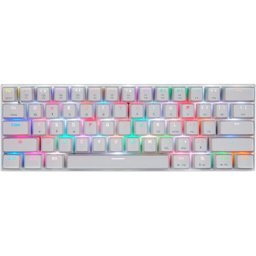  [아마존베스트]MOTOSPEED Wired/Wireless 3.0 Mechanical Keyboard 60% Compact 61 Keys RGB Backlit Type-C Gaming/Office Keyboard for PC/Mac/Linux/iPad/iPhone/Smartphone/Laptop Red Switch