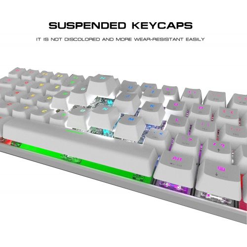  [아마존베스트]MOTOSPEED Wired/Wireless 3.0 Mechanical Keyboard 60% Compact 61 Keys RGB Backlit Type-C Gaming/Office Keyboard for PC/Mac/Linux/iPad/iPhone/Smartphone/Laptop Red Switch