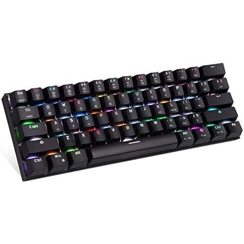  [아마존베스트]MOTOSPEED Wired/Wireless 3.0 Mechanical Keyboard 60% Compact 61 Keys RGB Backlit Type-C Gaming/Office Keyboard for PC/Mac/Linux/iPad/iPhone/Smartphone/Laptop Blue Switch