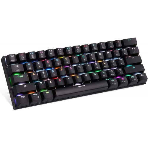  [아마존베스트]MOTOSPEED Wired/Wireless 3.0 Mechanical Keyboard 60% Compact 61 Keys RGB Backlit Type-C Gaming/Office Keyboard for PC/Mac/Linux/iPad/iPhone/Smartphone/Laptop Blue Switch