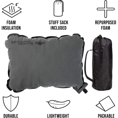  MOUNTAIN DESIGNS PRO-ELITE Camping Pillow by Mountain Designs - Comfortable Inflatable Pillow and Camping Pillows - Camp Pillow is Lightweight and Comfortable. Camping Gear and Camping Accessories by Mountai