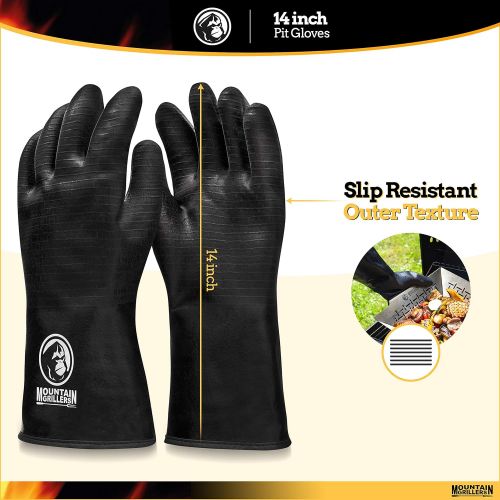  [아마존베스트]Mountain Grillers Extreme Heat Resistant Gloves for Grill BBQ - High Temperature Fire Pit Grill Gloves - Barbecue Cooking, Smoker, Oven, Fryer, Grilling - Waterproof, Fireproof, Oil Resistant - Neop