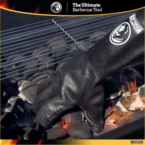  [아마존베스트]Mountain Grillers Extreme Heat Resistant Gloves for Grill BBQ - High Temperature Fire Pit Grill Gloves - Barbecue Cooking, Smoker, Oven, Fryer, Grilling - Waterproof, Fireproof, Oil Resistant - Neop