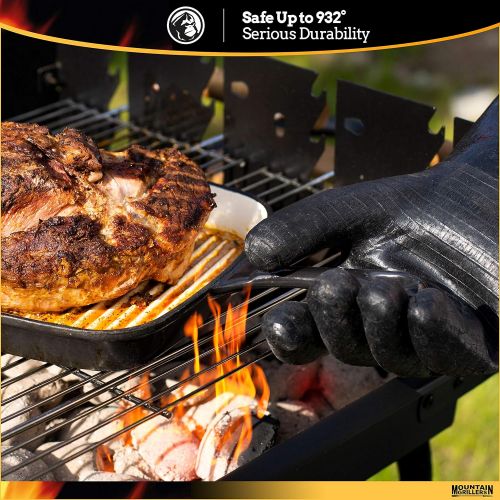  [아마존베스트]Mountain Grillers Extreme Heat Resistant Gloves for Grill BBQ - High Temperature Fire Pit Grill Gloves - Barbecue Cooking, Smoker, Oven, Fryer, Grilling - Waterproof, Fireproof, Oil Resistant - Neop