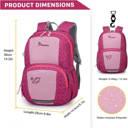  Mountaintop Kids Backpack/Toddler Backpack/Pre-School Kindergarten Toddler Bag (Rose Red)