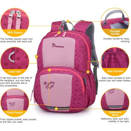  Mountaintop Kids Backpack/Toddler Backpack/Pre-School Kindergarten Toddler Bag (Rose Red)