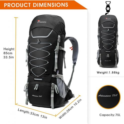  [아마존베스트]MOUNTAINTOP 55L/75L/80L Hiking Backpack with Rain Cover