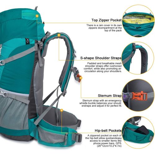  [아마존베스트]MOUNTAINTOP 50L/70L/80L Internal Frame Hiking Backpack