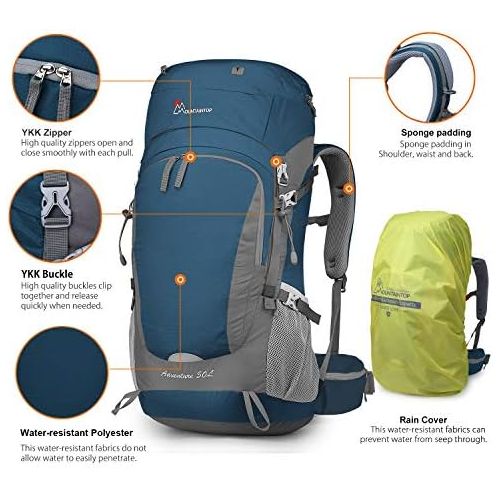  [아마존 핫딜]  [아마존핫딜]MOUNTAINTOP 50L/55L/60+5L Erwachsene Trekkingrucksack Wanderrucksack Rucksack fuer Reisen Outdoor Klettern Camping mit Regenhuelle