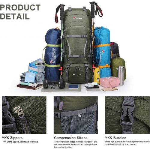  [아마존베스트]MOUNTAINTOP 50 Liter Hiking Internal Frame Backpack with Rain Cover