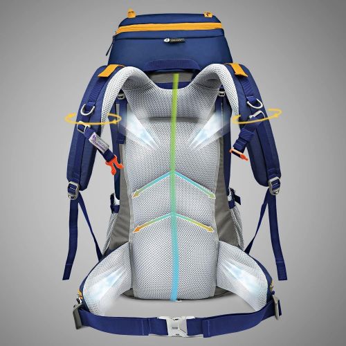  Mountaintop 50L/60L Hiking Internal Frame Backpack with Rain Cover for Men Women