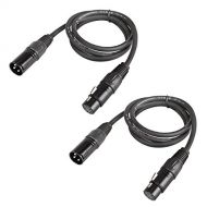 MOUNTAIN_ARK 6.5ft 2M 3-Pin Male XLR to 5-Pin Female XLR DMX Turnaround DMX Adapter (2 Pack)