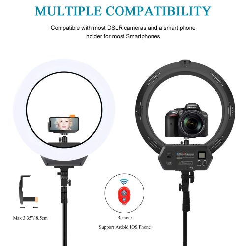  [아마존 핫딜]  [아마존핫딜]MOUNTDOG Ring Light Kit 16-Inch 3000k-6500k with 2M Tripod Stand, Phone Holder, Battery, Remote Controller, Carry Bag for Camera Smartphone Makeup YouTube Selfie Portrait Video Stu