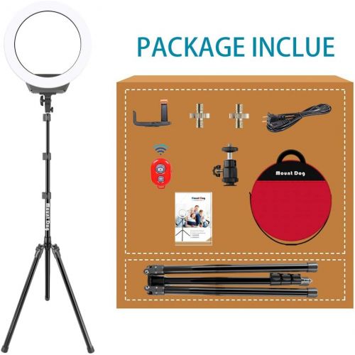  [아마존핫딜][아마존 핫딜] MOUNTDOG 16 Ring Light Kit Led Wireless Remote with Adjustable Light Stand Phone Holder Carrying Bag for Streaming, Makeup, Selfie Photography