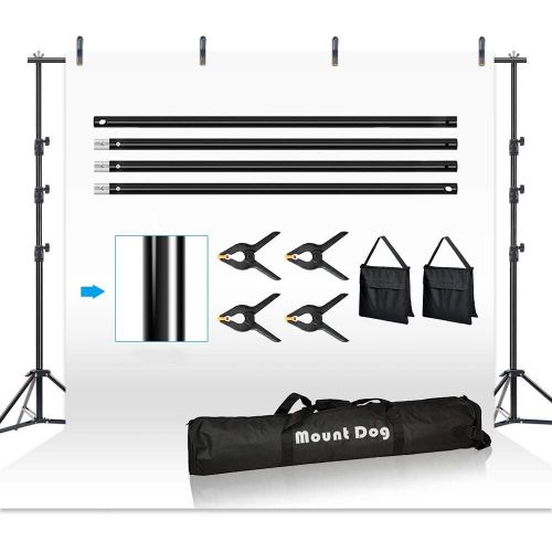  [아마존 핫딜] MOUNTDOG 8.5ftx10ft Background Stand Backdrop Support System Kit Photo Video Studio Adjustable Heavy Duty Background Support with Carrying Bag