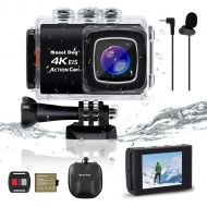 [아마존 핫딜] 【Upgrade】 MOUNTDOG Sports Action Camera 4K Underwater Waterproof 30M Camera with Wireless Wrist Remote Control/External Microphone/ 2 LCD Screen/EIS/ 170° Wide Angle/Exclusive Port