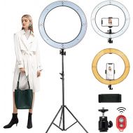 [아마존 핫딜] MOUNTDOG 18’’ Ring Light with 79’’ Light Stand, Bluetooth Dimmable LED Ring Light with 360° Rotatable Phone Holder, Carrying Bag for YouTube, Lighting Portrait, Video Shooting, Mak