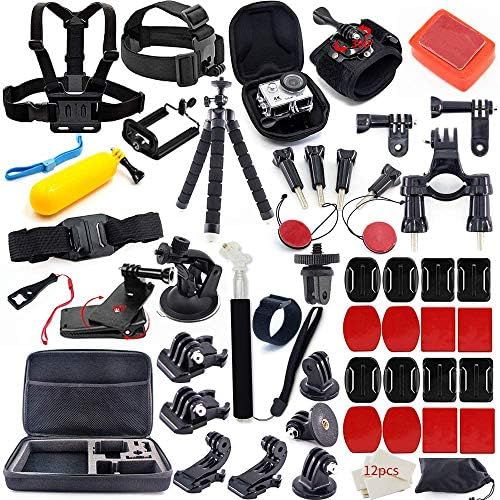  [아마존베스트]MOUNTDOG Action Camera Accessories Kit for GoPro Hero 7 6 5 4 3+ 3 2 1 Hero Session 5 Black Accessory Bundle Set for Yi AKASO Apeman SJ4000 DBPOWER WiMiUS Rollei QUMOX Campark Acti