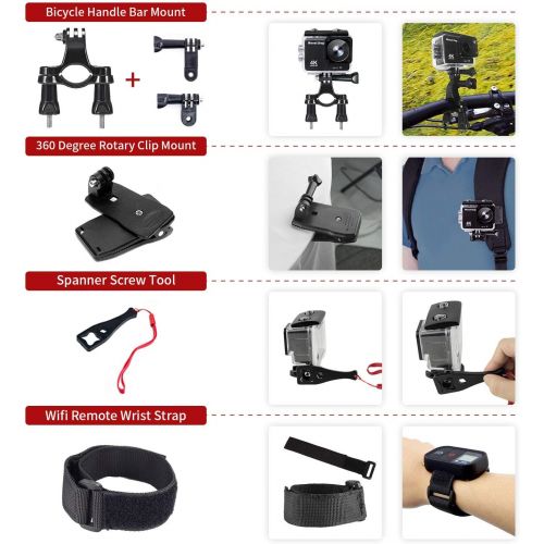  [아마존베스트]MOUNTDOG Action Camera Accessories Kit for GoPro Hero 7 6 5 4 3+ 3 2 1 Hero Session 5 Black Accessory Bundle Set for Yi AKASO Apeman SJ4000 DBPOWER WiMiUS Rollei QUMOX Campark Acti