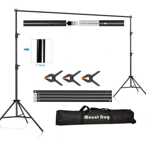  [아마존베스트]MOUNTDOG 6.5ftx10ft / 2M x3M Photography Backdrop Support System Kit Heavy Duty Photo Video Backdrop Stand Background Support Kit with Carrying Bag(Backdrop not Included)