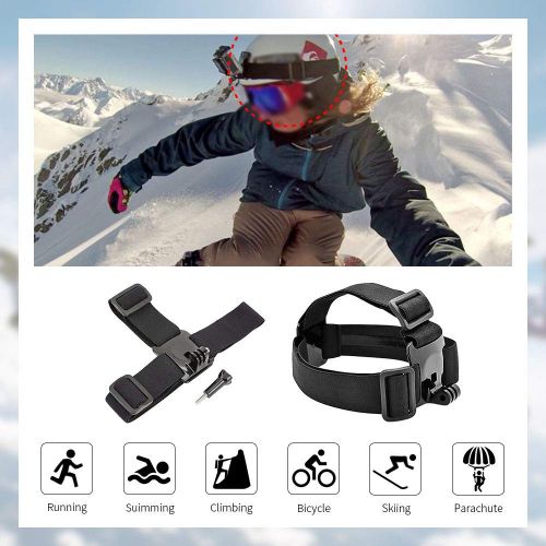  MOUNTDOG Action Camera Accessories Head Strap Chest Strap Mount for Gopro Hero 7/6/5/Session/4/3/2/ Action Cameras- Anti-Slip Design