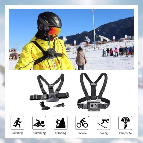  MOUNTDOG Action Camera Accessories Head Strap Chest Strap Mount for Gopro Hero 7/6/5/Session/4/3/2/ Action Cameras- Anti-Slip Design