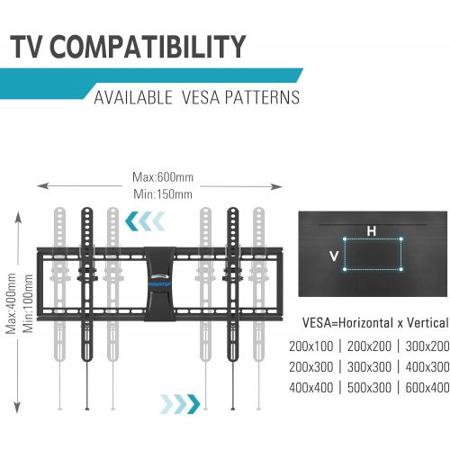  [아마존베스트]MOUNTUP TV Wall Mount, Tilting TV Mount Bracket for Most 37-70 Inch Flat Screen/Curved TVs, Low Profile Wall Mount with Max VESA 600x400mm, Holds up to 110 lbs, Fits 16, 18, 24 Stu