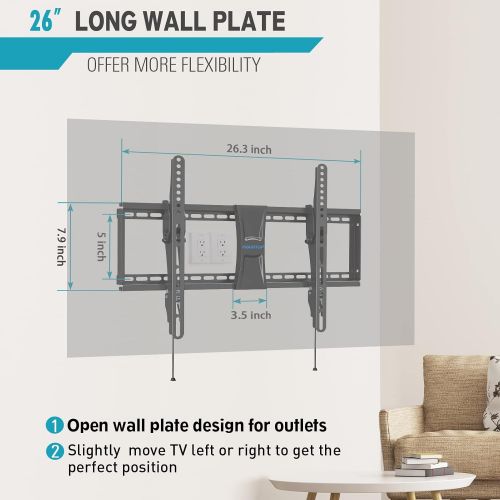  [아마존베스트]MOUNTUP TV Wall Mount, Tilting TV Mount Bracket for Most 37-70 Inch Flat Screen/Curved TVs, Low Profile Wall Mount with Max VESA 600x400mm, Holds up to 110 lbs, Fits 16, 18, 24 Stu