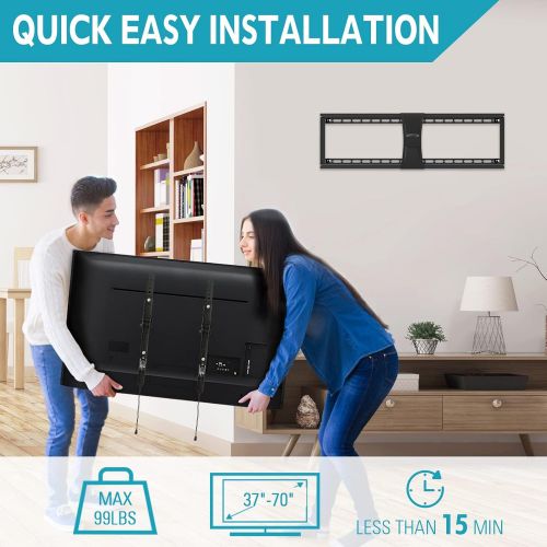  [아마존베스트]MOUNTUP TV Wall Mount, Tilting TV Mount Bracket for Most 37-70 Inch Flat Screen/Curved TVs, Low Profile Wall Mount with Max VESA 600x400mm, Holds up to 110 lbs, Fits 16, 18, 24 Stu