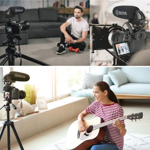  MOURIV BOYA BY-BM3031 DSLR On-Camera Super-Cardioid Shotgun Microphone Condenser Interview Camera Video Mic Compatible with Canon Nikon Sony DSLR Cameras & Camcorder