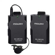 MOURIV MV-GMC201 2.4G Wireless Lavalier Microphone System Compatible with iPhone 11 X 8 8 Plus 7 6 Smartphone,Canon 6D 600D Nikon D800 D3300 Sony A7 A9 DSLR GoPro Hero4 Hero3 Hero3