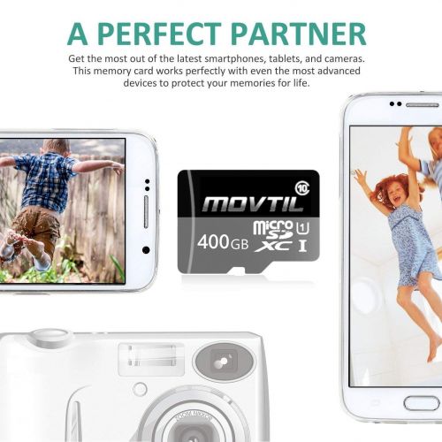 MOVTIL 400GB Micro SD SDXC High Speed Class 10 Transfer Speeds Action Cameras, Phones, Tablets PCs