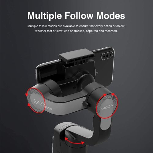  MOZA Mini-S Essential Foldable Gimbal stabilizer for Smartphone Timelapse Object Tracking Zoom Vertigo Inception 3-Axis Video Stabilizer for iPhone Xs/Max/Xr/X/11 Pro Max Samsung N