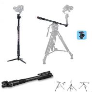 MOZA Slypod Pro Motorized Monopod Camera Slider Made of Carbon Fiber, Vertical Payload 13Lb,Extendable to 54.3 in with Pan and Tilt Head & Tripod for DSLR Camera,or Use with stabil