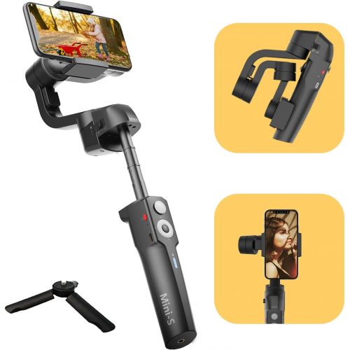  MOZA Mini S Gimbal Extendable Built-in Extend Pole Object Tracking Timelapse, Inception Mode and Other Cool Shooting Effects Capture All Movements【One Year Warranty】