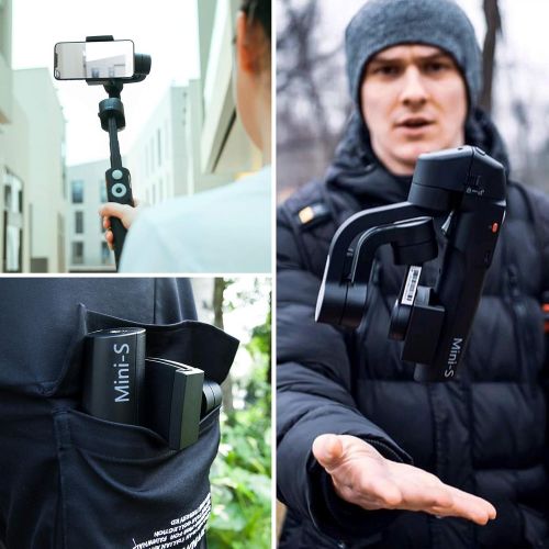  MOZA Mini S Gimbal Extendable Built-in Extend Pole Object Tracking Timelapse, Inception Mode and Other Cool Shooting Effects Capture All Movements【One Year Warranty】