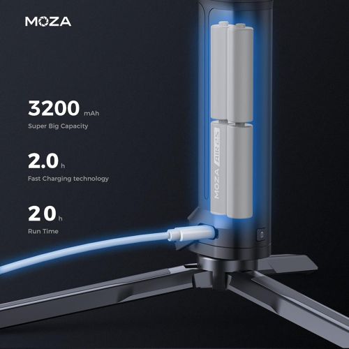  MOZA Air 2S Camera Stabilizer Professional SLR Handheld Gimbal Three-axis Stabilizer Smart Handwheel 3200mAh Battery 9.3lb Load-Bearing One-Step Balancing Object Tracking (Standard