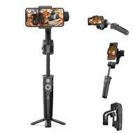 MOZA Mini-S Smartphone Gimbal Stabilizer with an Extension Pole, One-Button Zoom Object Tracking Foldable 3 Axis Gimbal for Smartphone iPhone 11/11Pro/Xs/Max/Xr/X/8/7/6 Plus Samsun