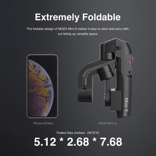  [아마존베스트]MOZA Mini-S Essential Foldable Gimbal stabilizer for Smartphone Timelapse Object Tracking Zoom Vertigo Inception 3-Axis Video Stabilizer for iPhone Xs/Max/Xr/X/11 Pro Max Samsung N