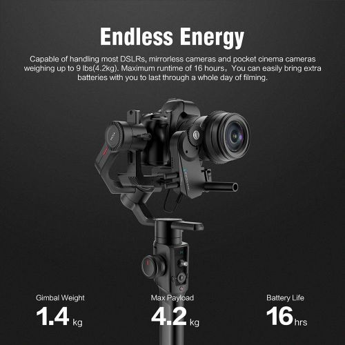  Moza MOZA Air 2 3-Axis Stabilized Handheld Gimbal for Mirrorless Camera, DSLR Camera, 9lbs Payload Capacity, 16-Hour Long Working Time, “4-Axis” 8 Follow Modes with Lennon LA5 Strong Ma