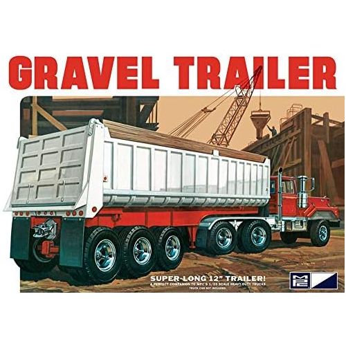  MPC 3-Axle Gravel Trailer Plastic Model Kit, Paint and glue required,