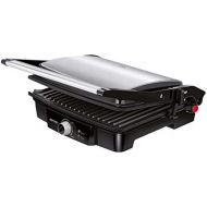 [아마존베스트]MPM MGR-09M Double Rocker Lid Grill Height Adjustable 180°C Opening Non-Stick Panels Stainless Steel Air Conditioning 2000W 2000 Black