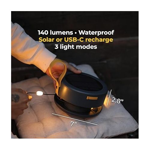  MPOWERD Luci Solar String Lights: Rechargeable via Solar and USB, Power Bank for Mobile Charging, 18’ or 44’, Waterproof, Lasts Up to 40 hrs, Up to 140 Lumens LEDs, Camping, Indoor/Outdoor Decorating