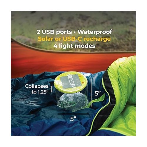  MPOWERD Luci Pro Series: Rechargeable Solar Inflatable LED Lantern + Charger, up to100 hrs and 360 Lumens, Waterproof, Camping, Backpacking, Emergencies